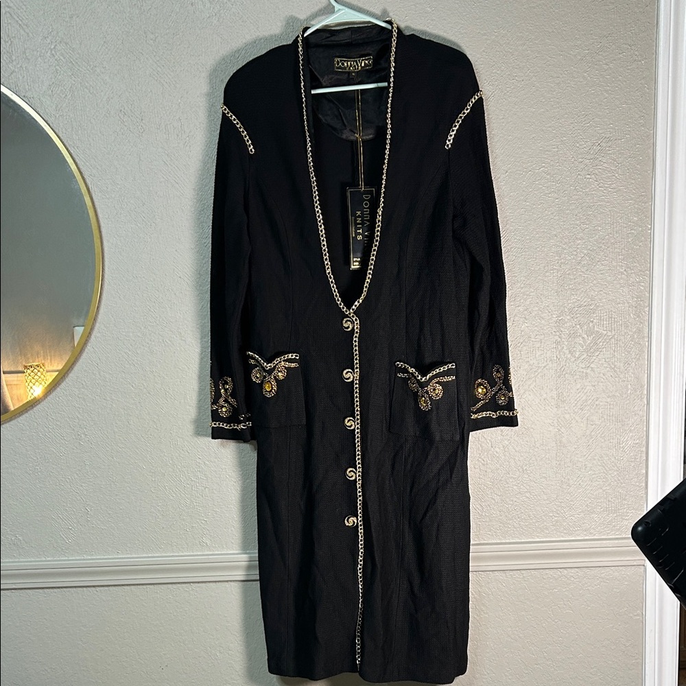 Elegant Black and Gold Embellished Dress